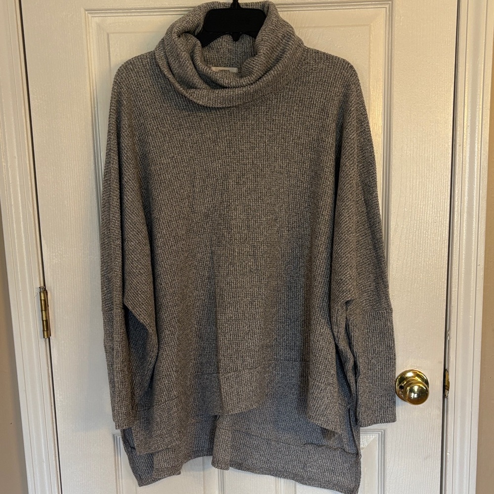 Cherish Heather Gray Cowl Neck Sweater
